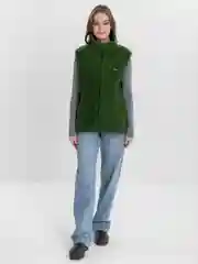 Лесной зеленый жилет флисовый утепленный, женский