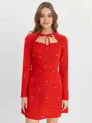 Красный платье, шелковое, женское