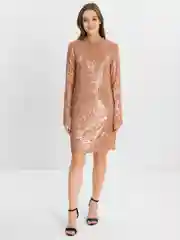 Розовый платье женское мини с пайетками