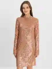 Розовый платье женское мини с пайетками