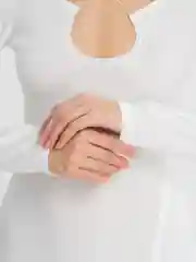 Белый платье женское летнее, повседневное, лапша, с вырезом и акцентом на декольте