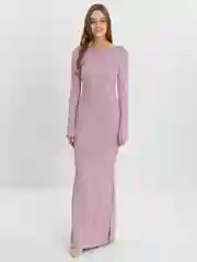Розовый платье с разрезом, женское, вечернее, макси, блестящее