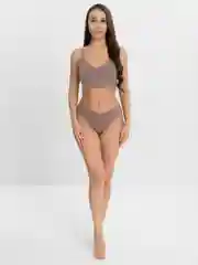 Карамельный комплект нижнего белья женский, топ и трусы