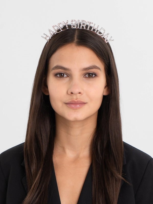 Ободок на день рождения "Birthday girl" со стразам, Праздничный ободок Happy Birthday