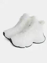 Белый кроссовки женские, утепленные, высокие