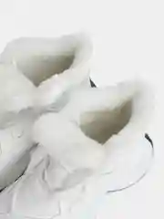 Белый кроссовки женские, утепленные, высокие