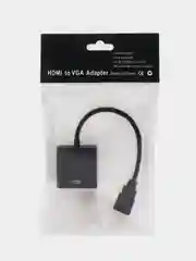 Черный переходник адаптер HDMI на VGA, для подключения компьютера, монитора и видеокарты