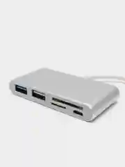 Переходник адаптер 5 в 1 Type-c OTG HUB картридер USB 3.0 / USB 2.0 / SD / TF для MacBook