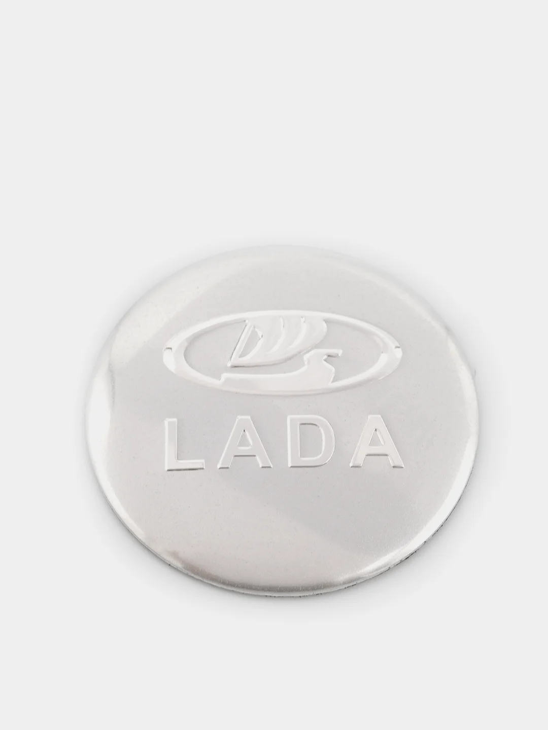 Серебряный наклейки на диски, колпаки LADA, изогнутые Лада, 4 штуки