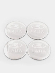 Наклейки на диски, колпаки LADA, изогнутые Лада, 4 штуки