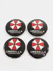 Черный наклейки на диски, колпаки Umbrella Corporation, изогнутые Амбрелла, 4 штуки
