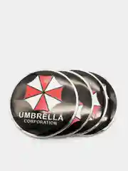 Серебряный наклейки на диски, колпаки Umbrella Corporation, изогнутые Амбрелла, 4 штуки