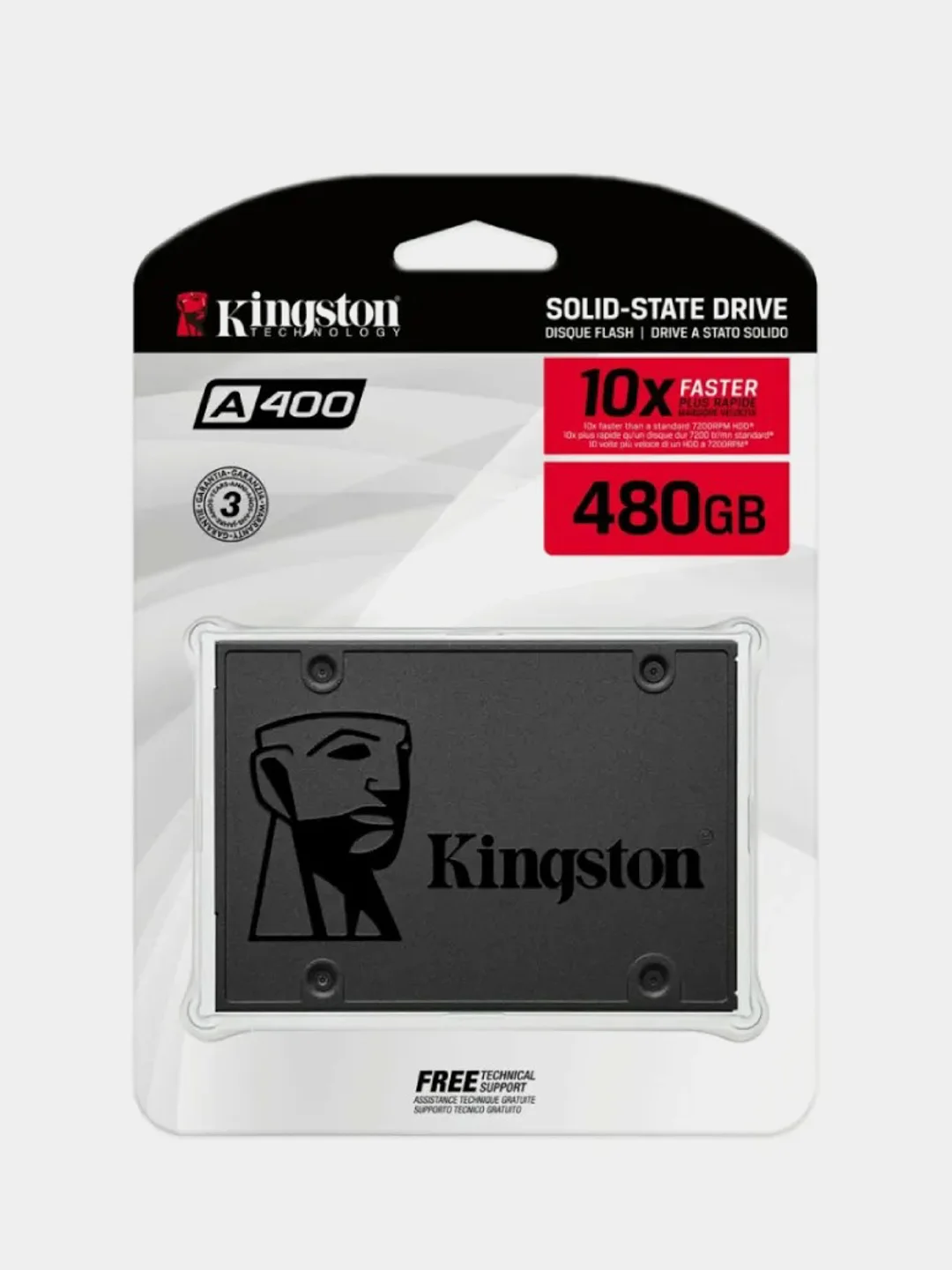 SSD накопитель Kingston A400, для компьютера или ноутбука, 120/240/480/960 Гб