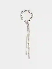 Серебряный каффы серьги c подвеской и цепочкой "Tassel", серьги женские каффы без прокола, бижутерия