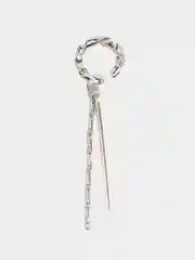 Серебряный каффы серьги c подвеской и цепочкой "Tassel", серьги женские каффы без прокола, бижутерия
