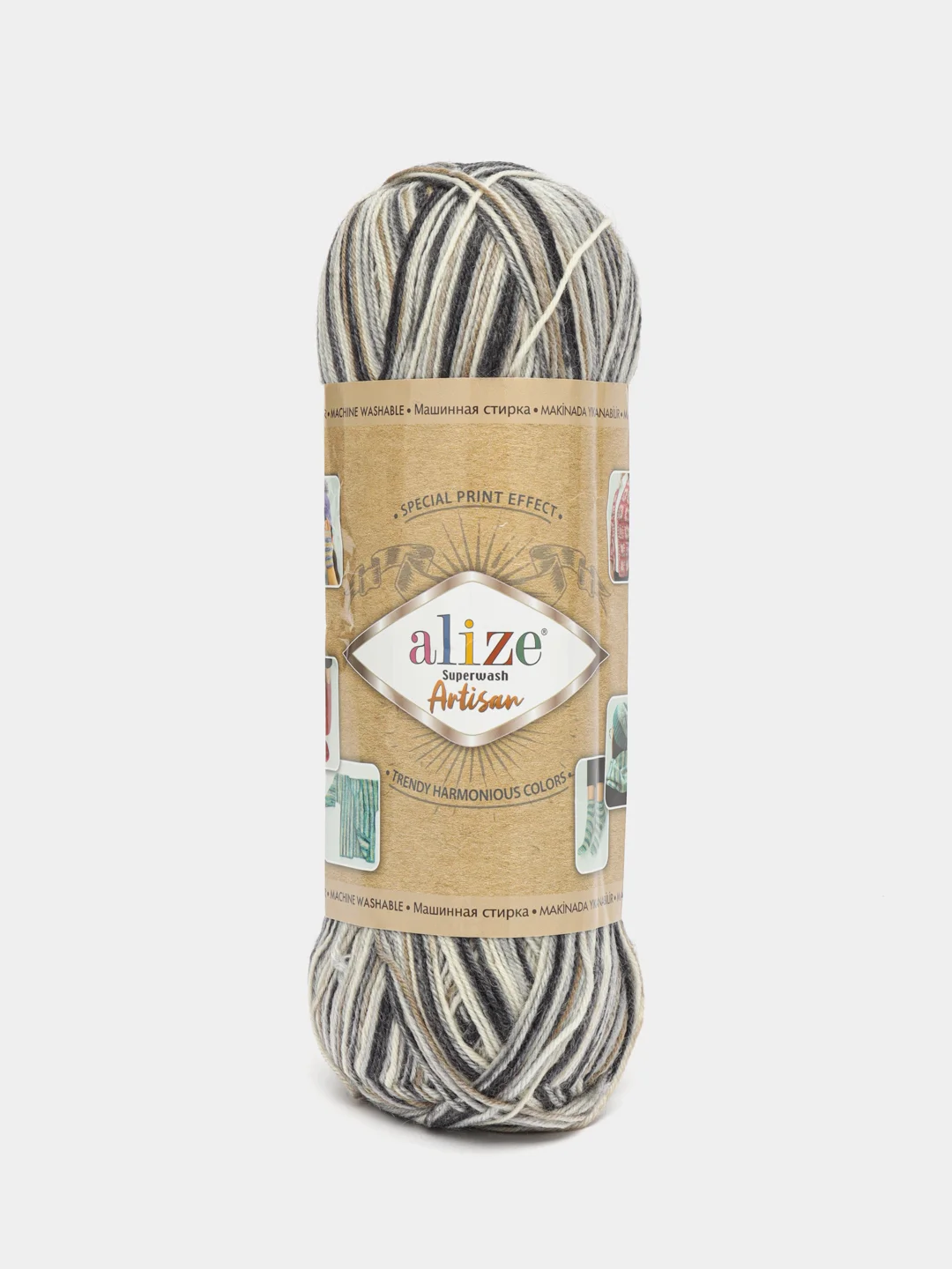 Светло-бежевый пряжа Носочная Alize Superwash Artisan 75% шерсть, 25% полиамид, 100 г, 420 м