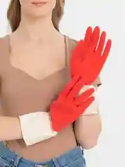 Красный перчатки хозяйственные BICOLOR из натурального латекса, для уборки, размер: S, M, L, XL