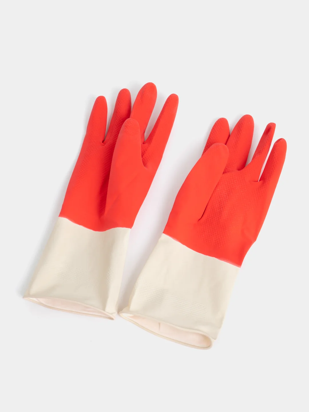 Красный перчатки хозяйственные BICOLOR из натурального латекса, для уборки, размер: S, M, L, XL