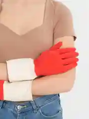 Красный перчатки хозяйственные BICOLOR из натурального латекса, для уборки, размер: S, M, L, XL