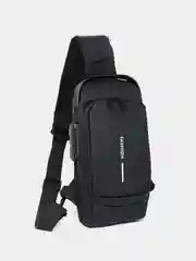 Черный мини-рюкзак с кодовым замком и USB зарядкой