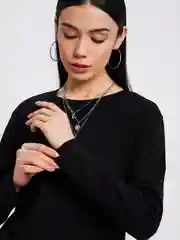Черный лонгслив ТВОЕ хлопковый базовый с длинным рукавом