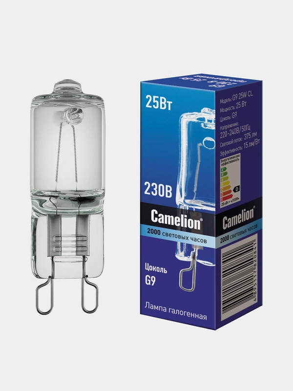 Галагенная лампа Camelion  G9 25W CL 5шт
