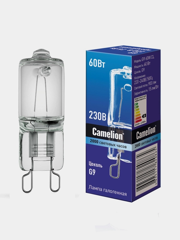 Галагенная лампа Camelion  G9 60W CL 5шт