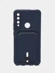 Темно-синий чехол на Huawei P Smart Z, Honor 9X, 9X Premium, силиконовый, с карманом для карты