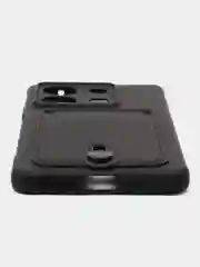 Черный чехол на Xiaomi Redmi Note 13 (Сяоми Редми Нот 13), силиконовый, с карманом для карты