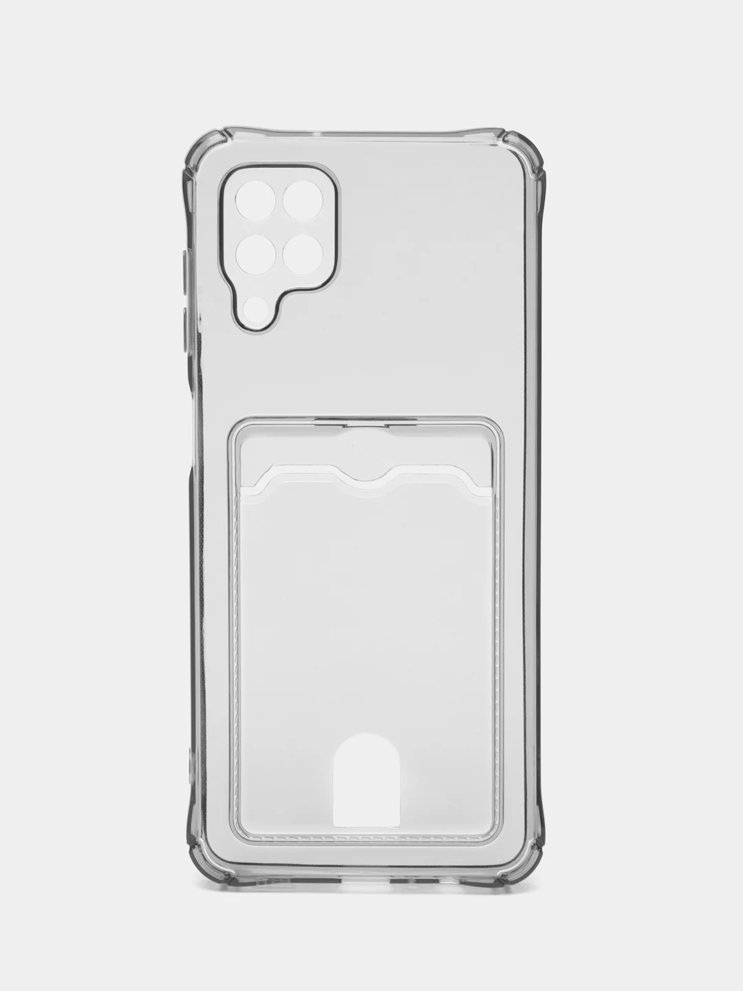 Угольный чехол для Samsung Galaxy A12 / M12, Самсунг Галакси А12 / М12 прозрачный, с карманом для карты