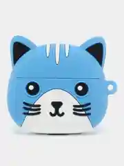 Голубой наушники беспроводные hoco Bluetooth 5.3, чехол "Котенок с ушками"
