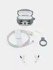 Серый наушники беспроводные hoco Bluetooth 5.3, чехол "Котенок с ушками"
