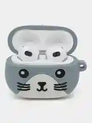 Серый наушники беспроводные hoco Bluetooth 5.3, чехол "Котенок с ушками"