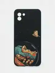 Белый чехол силиконовый с принтом Samsung Galaxy A03