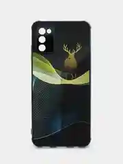 Серый чехол силиконовый с принтом и защитой камеры Samsung Galaxy A03s