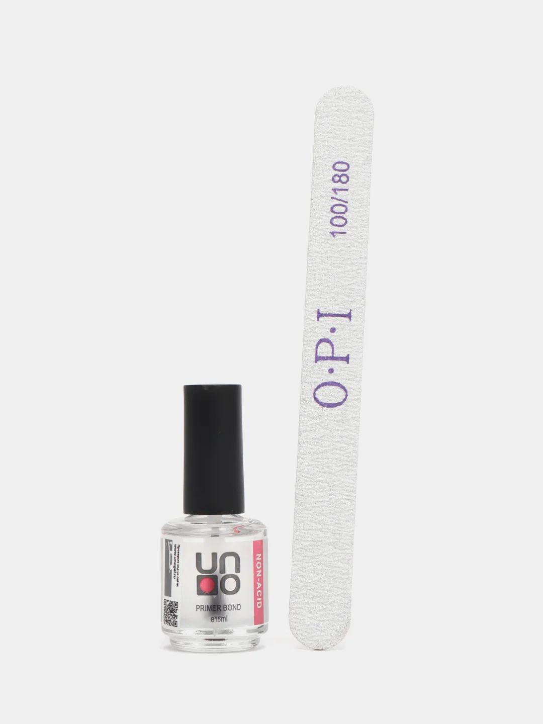 Прозрачный набор: база для гель лака, топ, пилка OPI, 100/180 грит