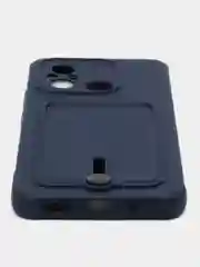 Темно-синий чехол для Xiaomi Redmi 12C, Сяоми Редми 12С силиконовый, с карманом для карты