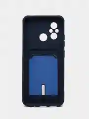 Темно-синий чехол для Xiaomi Redmi 12C, Сяоми Редми 12С силиконовый, с карманом для карты