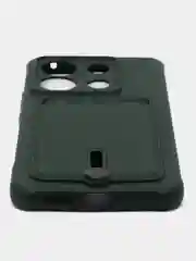 Тёмно-зелёный чехол на Xiaomi Redmi Note 13 Pro 5G (Сяоми Редми Нот 13 Про 5G), силиконовый, с карманом