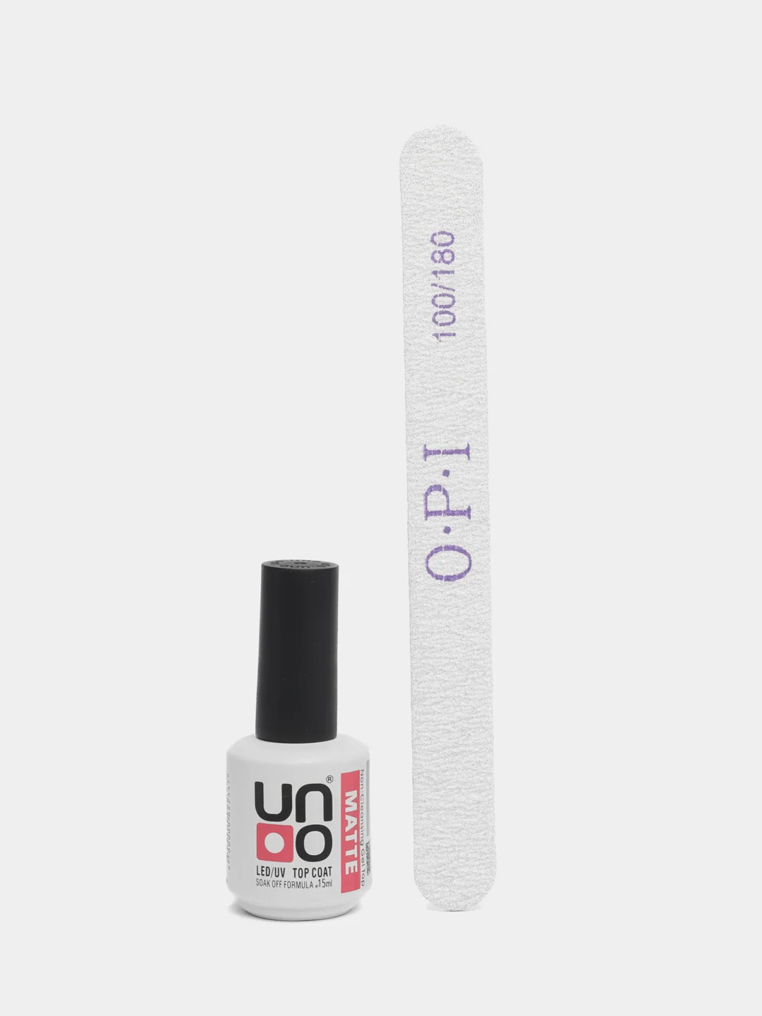 Розовый набор: база для гель лака, топ, пилка OPI, 100/180 грит