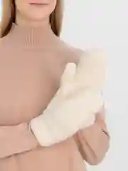 Белый варежки женские зимние, теплые, вязанные, однотонные
