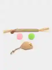 Серый набор игрушек для кошек