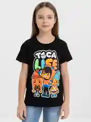 Черный футболка для девочек и мальчиков Тока Бока Toca Life, светящаяся