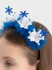 Синий новогодний ободок на голову "Снежинка"