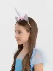 Серебряный ободок "Единорог" с блестками, с ушками