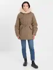 Песочный хаки парка женская, пуховик женский, куртка зимняя женская