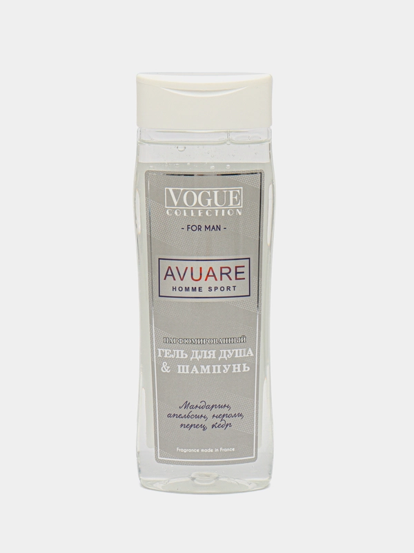 Гель для душа и шампунь 2 в 1 Vogue Collection "Avuare homme sport", мужской, 250 мл