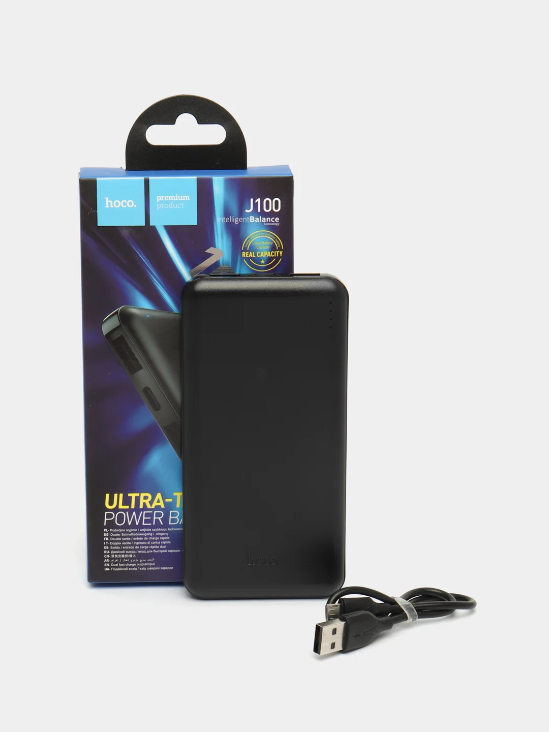 Угольный внешний аккумулятор Fast Charging Power Bank, 20000 mAh / 10000 mAh / 5000 mAh