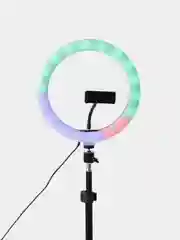 Кольцевая селфи лампа RGB, 26 см, на штативе, 1,6 м, с селфи-пультом