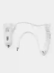 Белый азу / Micro USB / Lightning / 2,1А / 1m / автомобильное зарядное устройство